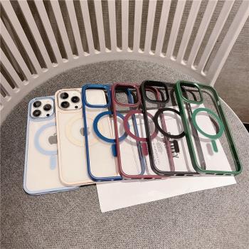 ins簡約適用iPhone13手機殼透明13pro無線磁吸12全包防摔新款11男女promax高階冷淡風pro矽膠硬外殼max保護套