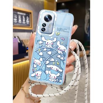 簡晴適用小米13T手機殼POCO M6卡通矽膠14C紅米NOTE13PRO+斜挎掛繩保護套12TPRO全包邊POCO C65透明13C防摔