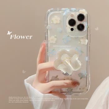 滴滴愛工作室 ins碎花15promax適用iphone13蘋果14promax手機殼11簡約13pro油包帶支架12