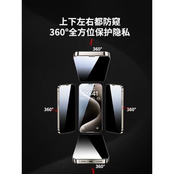 [新360度防窺膜]適用iPhone15Pro防窺鋼化膜蘋果14/13防偷窺12手機11/max新款x貼膜plus全屏xs/xr/por窺屏696