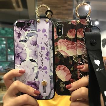 適用適用iphone xs腕帶支架手機殼蘋果8p/7p掛繩網紅同款創意