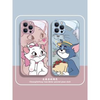 瑪麗貓動漫情侶款玻璃硬殼蘋果