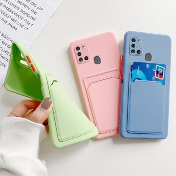 適用三星A21S手機殼保護套SamsungA21s矽膠防摔SM-A217F裝卡照片卡套galaxy a21s零錢卡包男女款外殼子可插卡
