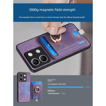 磁吸卡包適用紅米note13手機殼小米13t保護套14pro磁吸k50卡套k60插卡11pro+放卡12sultra帶指環支架新款外殼