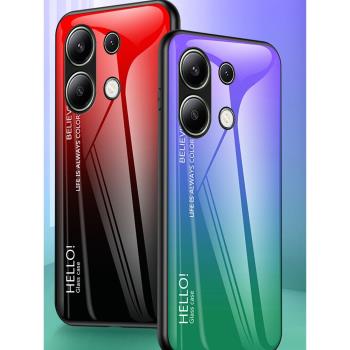 適用紅米Note13Pro海外4G版手機殼新款彩繪玻璃Redmi Note13全包防摔保護套小米noto13硅膠軟外殼por網紅女4g