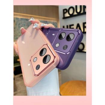 適用小米pocox6手機殼新款自帶鏡頭膜poco x6pro矽膠保護套Xiaomi時尚男女透明護鏡mi軟殼全包超薄防摔套por