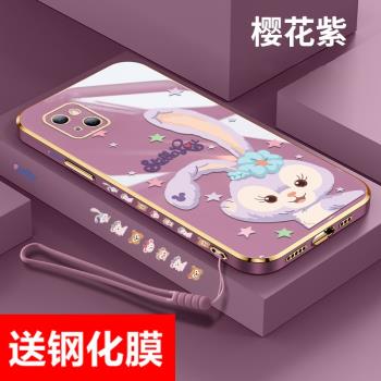 送鋼化膜蘋果13手機殼iPhone13promax星黛露13pro軟殼13mini女電鍍直邊掛繩鏡頭全包新款可愛卡通保護套防摔