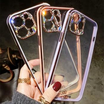 Diamond Case適用于Iphone 15 14 13 Pro Max 12 mini 11 XS MAX XR clear cover保護殼