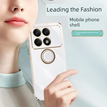 適用小米pocof6pro手機殼poco f6全包鏡頭xiaomi矽膠保護套poco f6por防摔直邊軟殼mi米pocof6海外版男女新款