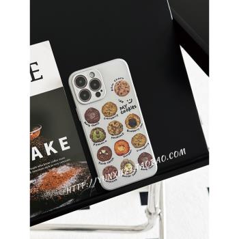 小眾創意可愛蛋糕餅幹適用iPhone15promax蘋果14plus手機殼12簡約11男女14Pro情侶12Pro全包邊13Pro防摔軟殼