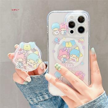 日單三麗鷗可愛雙子星磁吸支架適用蘋果iPhone15Promax手機殼卡通14promax防摔13透明12防摔16保護套11女款