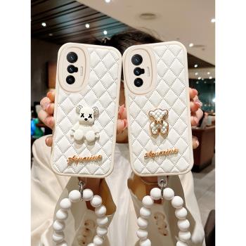 小香風潮牌熊適用vivox100手機殼vivox200Pro Mini保護套x90高階感x80鏡頭全包x70簡約防摔x60女x100s外殼x50