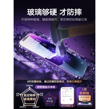 適用iPhone16ProMax防窺膜16Pro鋼化膜蘋果15Plus高畫質防窺14手機13防偷窺屏11全屏pm屏保ip防爆Por保護11剛化