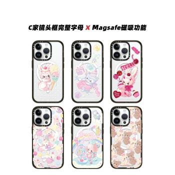 Magsafe磁吸Dreamin' Tiny Pets可愛小熊15Pro手機殼適用14Pro亞克力黑邊框蘋果13Promax防摔iPhone12保護套