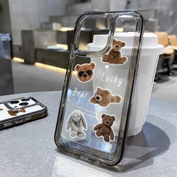 ivan適用iPhone15手機殼蘋果15promax新款12透明16矽膠軟14pro少女心x可愛pro保護套max小熊布偶娃娃ins風萌
