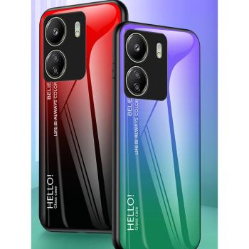 適用紅米13C手機殼小米13c矽膠保護套Redmi 13C新款彩繪玻璃red高階風漸變mi全包防摔十三網紅男女23100RN82L