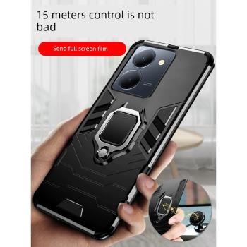 適用vivoy78手機殼vivo保護y78m矽膠套5G全包防摔氣囊男款v2278a軟殼vovo步步高viviy78m女款viv0y78磁吸指環