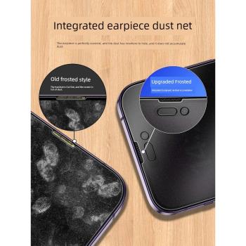 適用蘋果14/13Pro陶瓷膜iphone13磨砂防窺膜11/12/14pro鋼化膜手機ProMax防指紋X/Xr新款Max防偷窺軟膜防塵網