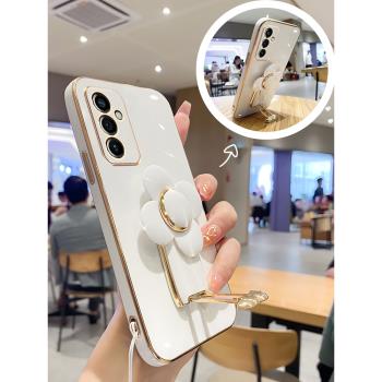 適用三星A82手機殼風車拉桿支架A73全包防摔GalaxyA71矽膠軟殼A51女新款A30s高階感A24創意A22時尚A03s短掛繩