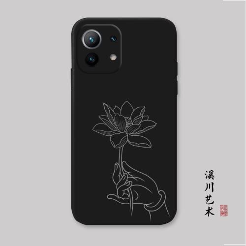 佛手蓮花禪意適用小米12/11/10pro紅米K50/K30s手機殼K40古風全包