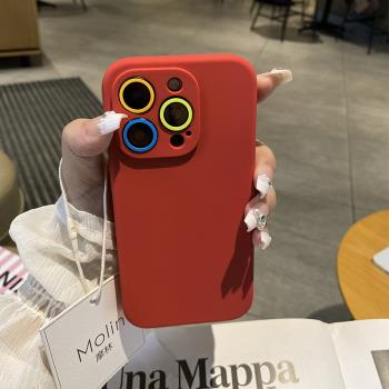 適用iphone16Promax手機殼新款高階液態矽膠16Pro鏡頭保護套15Pro手機套全包防摔13純色簡約14Pro外殼薄軟糯