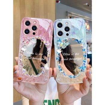 蘋果16promax手機殼高階感iphone15鏡面新款14女13promax設計感小眾plus全包防摔16pro個性12保護套11奢華max