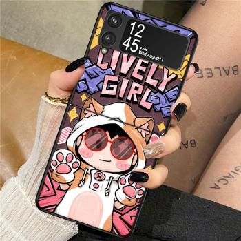 小丸子適用三星zflip4手機殼新款女款Galaxyzflip4可愛情侶折疊屏zflip3卡通個性男一體外殼全包防摔保護套