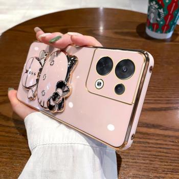opporeno8手機殼reno8pro保護oppo矽膠套5G全包防摔opopreno軟殼por新款reon8可愛ooporeno女85g十帶鏡子支架