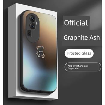 適用opporeno10手機殼新款reno10pro新款磨砂玻璃手機套高階感全包防摔創意oppo男女情侶超薄保護套