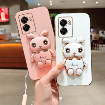 適用OPPO A77手機殼5G版全包防摔oppo a77矽膠保護套CPH2339創意兔支架新年款a775g超薄軟外殼A七七網紅男女