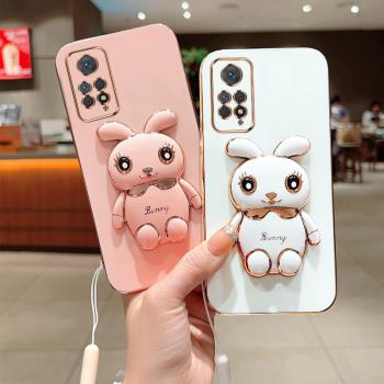 適用紅米note11epro新年款手機殼小米redminote11E全包鏡頭防摔redmi矽膠保護套mi可愛創意兔支架個少女軟殼