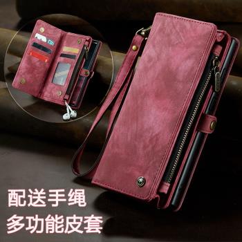 適用iPhone13手機殼防摔插卡全包殼蘋果14promax翻蓋式皮套14plus多功能14por錢包磁吸收納包男女掛繩保護套