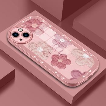 蘋果13手機殼iphone14油畫花13Promax網紅女款14plus透明矽膠12pro新款11全包x防摔max爆款xr軟mini手機套pro