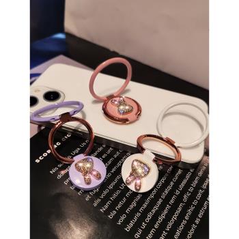 水鉆小兔手機扣創意桌面指環支架