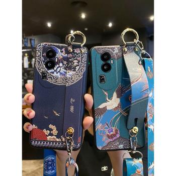 適用opporeno10手機殼如意腕帶reno10pro十保護oppo矽膠套opopreno全包防摔por磨砂ren0軟殼掛繩0pp0女105G男