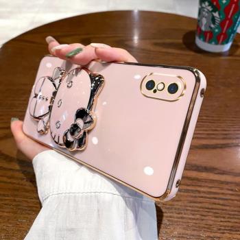 iphonex手機殼蘋果xs保護x硅膠套xr帶補妝鏡iphone全包防摔xmax軟殼max女新款ipx網紅ip9可愛iponex支架高級