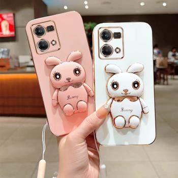 適用OPPO Reno7海外版5G手機殼兔年新款opporeno7矽膠保護套CPH2371全包鏡頭reno7網紅男女reno74g版防摔外殼