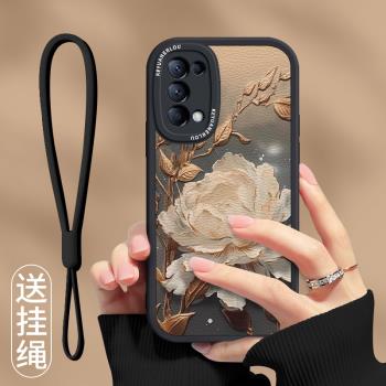 望舒金蓮適用opporeno5手機殼新款reno4國風輕奢Pro+十全包reno4se復古高級OPPO外殼女reno5pro軟矽膠防摔套