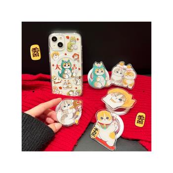 新年mofusand變裝貓咪適用蘋果15promax磁吸手機殼iPhone14帶磁吸支架13無線充電12可愛防摔11透明硬殼保護套