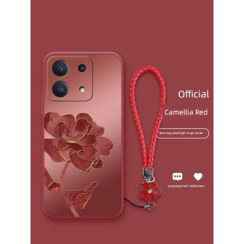 鉑金粉花適用於紅米note13pro手機殼note13新款note12時尚12turbo花朵note11高階女款note10矽膠9防摔保護套