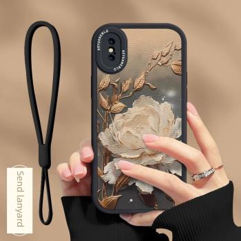 望舒金蓮適用蘋果x手機殼新款iphone8plus國風輕奢平果xr鏡頭全包6sp簡約高階xsmax外殼女7p軟矽膠防摔保護套