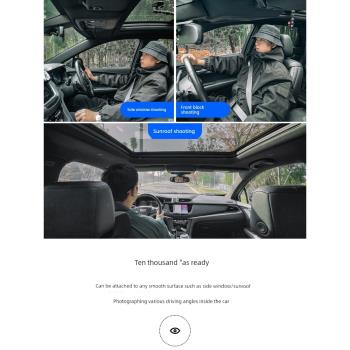 fujing 適用DJI大疆 GoPro 影石Insta360運動相機action4/3金屬減震車載吸盤汽車車內第一視角錄視頻vlog支架