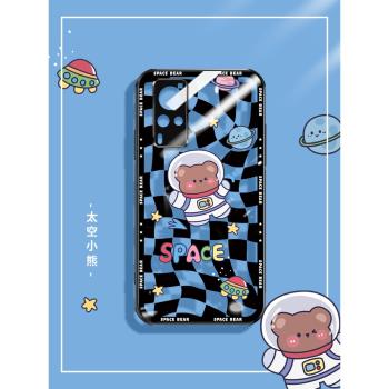 太空小熊vivox60手機殼潮牌x60pro透明矽膠軟邊x60pro+玻璃女款高檔可愛鏡頭全包防摔創意新款網紅ins保護套