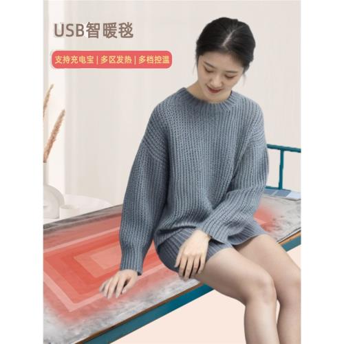 2025新款usb電熱毯學生宿舍加熱墊5v工地防水單人充電式小電褥子