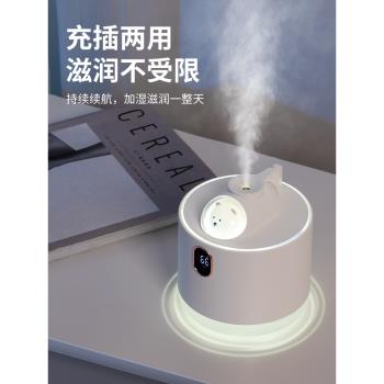 加濕器小型辦公室桌面學生宿舍空氣工位小夜燈可愛高顏值香薰家用臥室靜音女生生日禮物迷你充電2024新款冬季