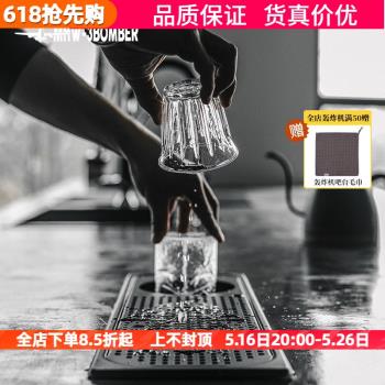 轟炸機咖啡廳吧臺洗杯器 不銹鋼嵌入式高壓沖洗濾水盤水槽清洗杯