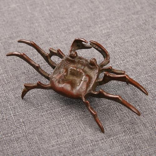 黃銅實心純手工鑄銅螃蟹純銅茶寵功夫茶道擺件家居飾品壺蓋蓋置|茶寵擺