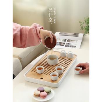 一品仟堂茶盤茶海儲水日式客廳功夫茶具現代家用簡約託盤茶臺套裝