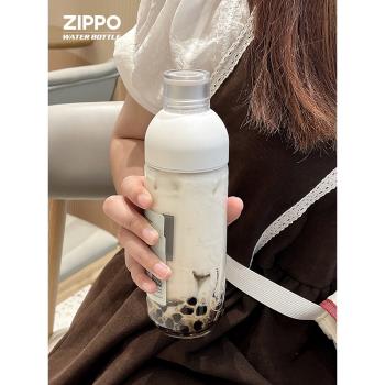 ZIPPO水杯女生夏天便攜高顏值玻璃杯冷萃奶茶雪克杯隨行咖啡杯子
