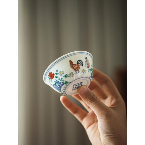 成化雞缸杯2.8億復刻版斗彩主人杯景德鎮手繪100ml